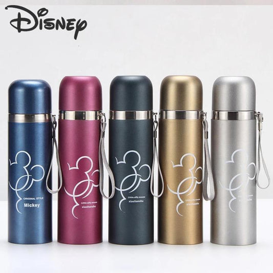 Imported Best Quality Mickey Mouse Sketched Stainless Steel Water Bottle for Hot & Cold Water, Vacuum Flask for School Kids, Boys and Girls - 500ml.